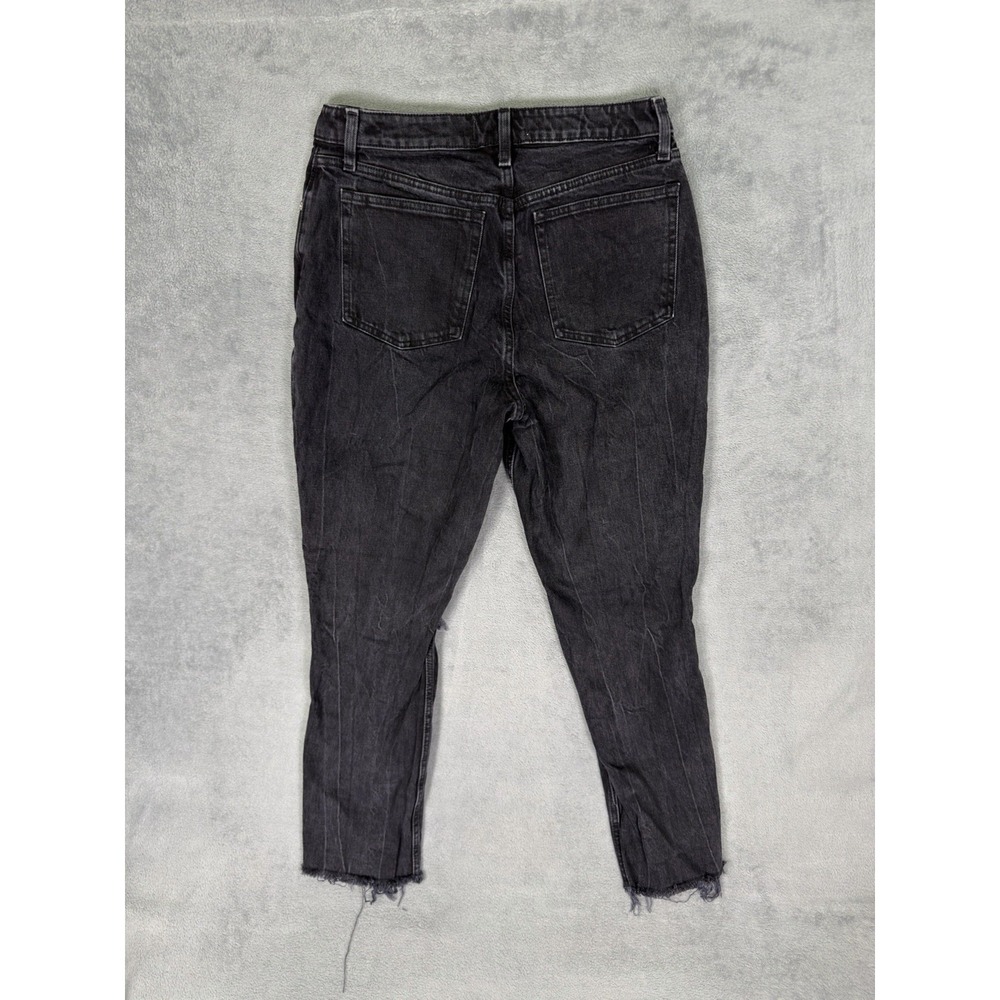 Abercrombie & Fitch Jeans Womens 10 Black Distressed Denim Mom‎ Curve Love Relax - Picture 2 of 9